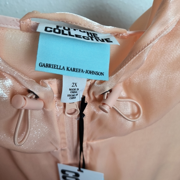 Future Collective For Target 🎯 Cinched Waist Hoodie Parka Arganza Jacket Sheer - Picture 5 of 12